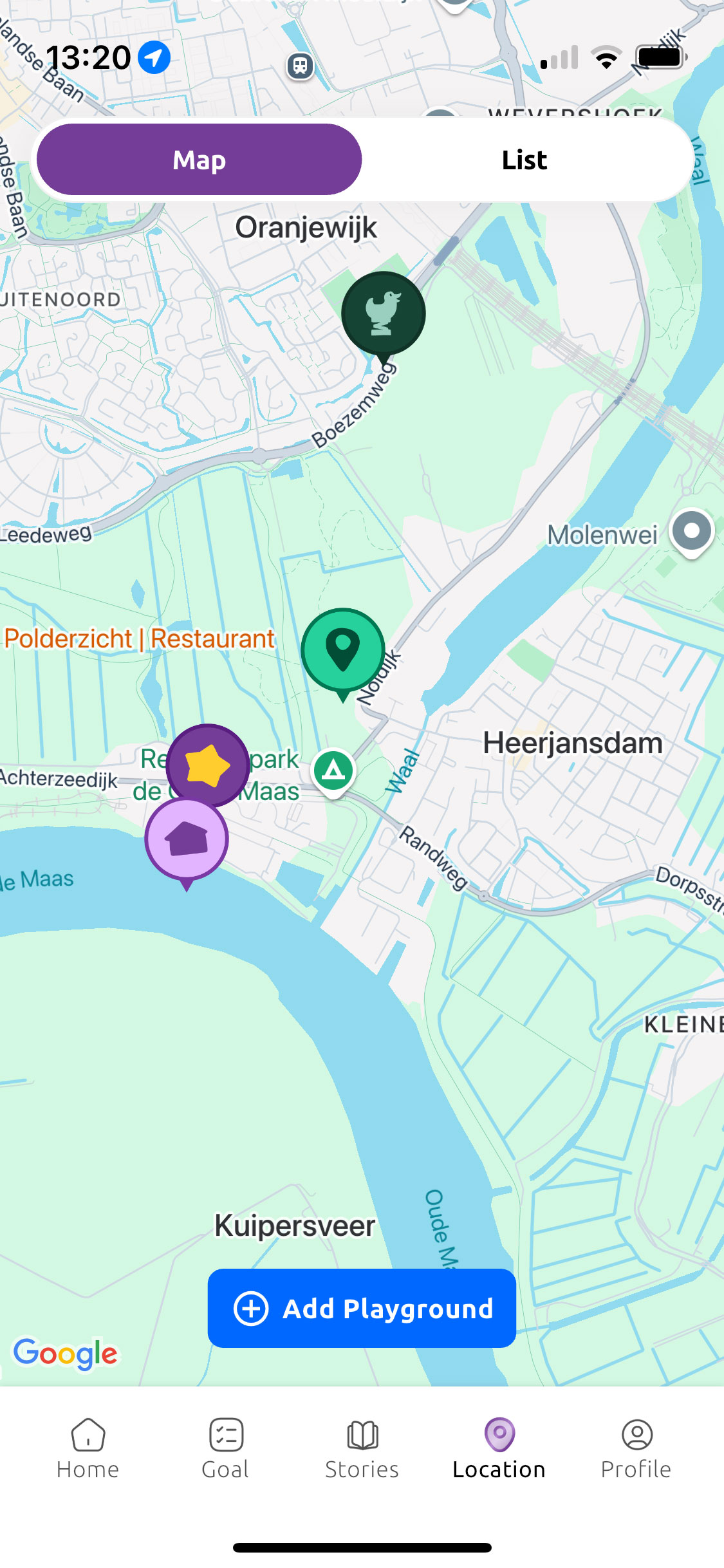 App Locations Screen